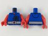 Torso Hoodie with Large Black Spider over Red Shirt, Wide Silver Belt Simple with Dot on Buckle Pattern / Red Arms / Red Hands