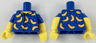 Torso Shirt with Buttons, Bananas, and Bright Light Blue Triangles, Yellow Neck Pattern / Yellow Arms with Molded Blue Short Sleeves and Printed Bananas and Bright Light Blue Triangles Pattern / Yellow Hands