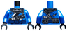 Torso Ninjago Armor Tattered with Dark Blue Sash Pattern / Blue Arms / Black Hands