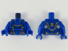 Torso Female Armor, Black Panel Lines, Gold and Copper Highlights Pattern / Blue Arms / Blue Hands