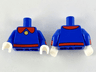 Torso Red Collar and Belt with Gold Button Pattern / Blue Arms with Red Cuff Pattern / White Hands