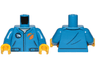 Torso Jumpsuit with Black Outlined Belt and White Satellite Logo Pattern / Blue Arms / Yellow Hands