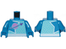 Torso Dark Pink and Dark Purple Classic Space Logo, White Outlined Star and Silver Dots Pattern / Blue Arms / Blue Hands