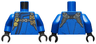 Torso Ninjago Robe with Dark Blue Hem and Dark Bluish Gray Harness Pattern / Blue Arms / Black Hands