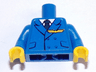 Torso Pilot Suit with Dark Blue Tie, Badge and 4 Buttons Pattern (Sticker) / Blue Arms / Yellow Hands