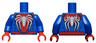 Torso Spider-Man Costume PS4 Black Webs and Large White Spiders Pattern / Blue Arms / Red Hands