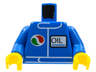 Torso Octan Logo and Upright Font 'OIL' Pattern / Blue Arms / Yellow Hands