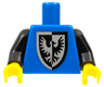 Torso Castle Black Falcon with Shield Bottom Round Pattern (Reissue with Inside Ribs) / Black Arms / Yellow Hands