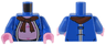 Torso Robe Open with White Trim, Reddish Brown Scarf, and Bright Pink Stomach Pattern / Blue Arms / Bright Pink Hands