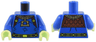 Torso Robe with Ornate Reddish Brown and Gold Top, Black and Lime Belt Pattern / Blue Arms / Yellowish Green Hands