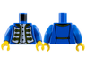 Torso Pirate Imperial Governor Coat with White Panels and Black and Gold Trim over Vest with Buttons Pattern / Blue Arms / Yellow Hands