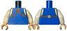 Torso with Reddish Brown Straps and Gold Shoulders, Buckle on Back Pattern / White Arms / Light Nougat Hands