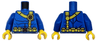 Torso Super Hero Costume with Dark Blue Muscles Outline, Yellow Belts with Pouches and Red X-Men Logo Buckles Pattern / Blue Arms / Yellow Hands