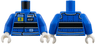 Torso Racing Suit with Black Stitching in Grid, Thick Horizontal Stripe, Number 5 on Yellow Background, Elf Logo and Belt Pattern / Blue Arms / White Hands