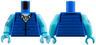Torso Vest with Dark Blue Stripes, Medium Azure and White Neck, Tan Shark Tooth Necklace Pattern / Medium Azure Arm Left / Medium Azure Arm Right with Dark Blue Arlong Tattoo and Stripes Pattern / Medium Azure Hands