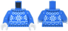 Torso Sweater with Black Neck and Waistband and White Fair Isle Pattern / Blue Arms / White Hands
