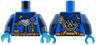 Torso Dark Blue Tattered Scarf, Silver Armor, Buckles, and Zipper, Metallic Light Blue Hourglass, Medium Nougat Belts and Pouch Pattern / Dark Blue Arms / Dark Azure Hands