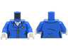 Torso Female Suit Jacket with Gold Buttons and Pan Am Cabin Crew Wing Pin over White Blouse Pattern / Blue Arms / White Hands