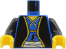 Torso Castle Ninja Samurai Robe, Sash and Dagger Pattern (Shogun) / Black Arms / Yellow Hands