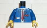 Torso Train Suit Open, Notepad, Red Long Tie and Logo Pattern / Blue Arms / Yellow Hands