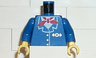 Torso Train Jacket and Red Scarf Pattern / Blue Arms / Yellow Hands