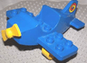 Duplo Airplane Small Wings on Bottom with Yellow Wheels and Yellow Propeller