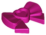 Friends Accessories Hair Decoration, Bow with Heart, Long Ribbon, and Small Pin