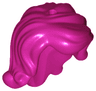 Mini Doll, Hair Female Long Wavy with Right Side Part, Short Sides, Holes on Top and Side - Flexible Rubber