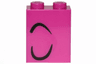 Brick 1 x 2 x 2 with Inside Stud Holder with 2 Curved Black Lines Left Pattern (Queen Watevra Wa'Nabi Eyebrow and Closed Eye)