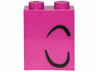 Brick 1 x 2 x 2 with Inside Stud Holder with 2 Curved Black Lines Right Pattern (Queen Watevra Wa'Nabi Eyebrow and Closed Eye)