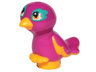 Bird, Friends Style, Feet Joined with Molded Bright Light Orange Beak, Feathers and Toes and Printed Bright Light Orange Eyes and Dark Turquoise Eye Patches Pattern (Pepper)