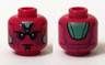 Minifigure, Head Alien Robot with Dark Azure Spot on Forehead, Dark Purple Eyes and Lines, and Sand Green Armor Plates Pattern (Vision)
