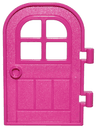 Door 1 x 4 x 6 Curved Top with Window with 4 Panes and Stud Handle, Reinforced Edge