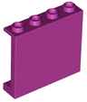 Panel 1 x 4 x 3 with Side Supports - Hollow Studs