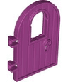 Door 1 x 4 x 6 Round Top with Window and Keyhole, Reinforced Edge