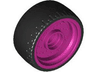 Wheel 24 x 12 with Pin Hole with Molded Black Hard Rubber Tire Pattern