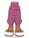 Mini Doll Hips and Trousers Cropped with Medium Nougat Legs and White Shoes with Magenta Soles Pattern - Thick Hinge