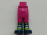 Mini Doll Hips and Trousers with Back Pockets with Dark Blue Boots with Lime Tongues and White Straps Pattern - Thick Hinge