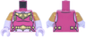 Torso Female Vest with Gold Emblems, Belt and Triangle Triforce Pattern / Lavender Arms with Molded Pearl Gold Short Sleeves Pattern / Lavender Hands