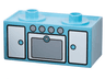 Duplo, Furniture Oven Range with 2 Top Studs with White Doors Pattern