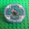Turntable 6 x 6 x 1 1/3 Round Base with Trans-Medium Blue Top and White and Purple Pattern (Ninjago Spinner)