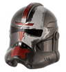 Minifigure, Headgear Helmet SW Clone Trooper (Phase 2) with Dark Red and White Worn Paint Markings Pattern (Hunter)