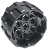 Wheel Hard Plastic, Treaded with 7 Pin Holes and Inner Ring (37mm D. x 22mm)