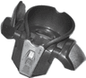 Minifigure Armor Space with Shoulder Protection and Spike on Right Shoulder with Silver Shoulder Pad and Chest Plate Pattern