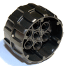 Wheel Hard Plastic, Treaded with 7 Pin Holes (37mm D. x 22mm)