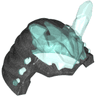 Minifigure, Headgear Helmet Ninja (Ninjago Samurai) with Molded Trans-Light Blue Crystal Horns Pattern