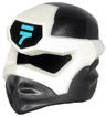 Minifigure, Headgear Ninjago Wrap Type 6 with Molded White Mask and Printed Medium Azure Ninjago Logogram Letter N on Black Background Pattern