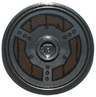 Minifigure, Shield Circular / Round Rimmed Face with Stud with Rivets and Wood Planking Pattern