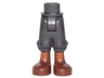 Mini Doll Hips and Trousers Cropped with Reddish Brown Boots with Orange Laces Pattern - Thick Hinge