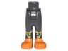 Mini Doll Hips and Trousers with Back Pockets with Orange Shoes and Yellow Curved Lines and Hexagons Pattern - Thick Hinge